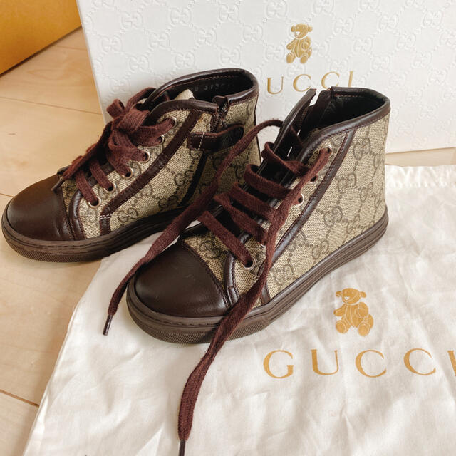 GUCCI グッチ ハイカットスニーカー 蜂 ファー レザー シェリーライン希少-