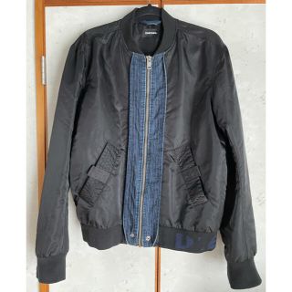 ディーゼル(DIESEL)の極美品 DIESEL レア MA-1 ボンバージャケット 黒 XL 日本L〜XL(ブルゾン)