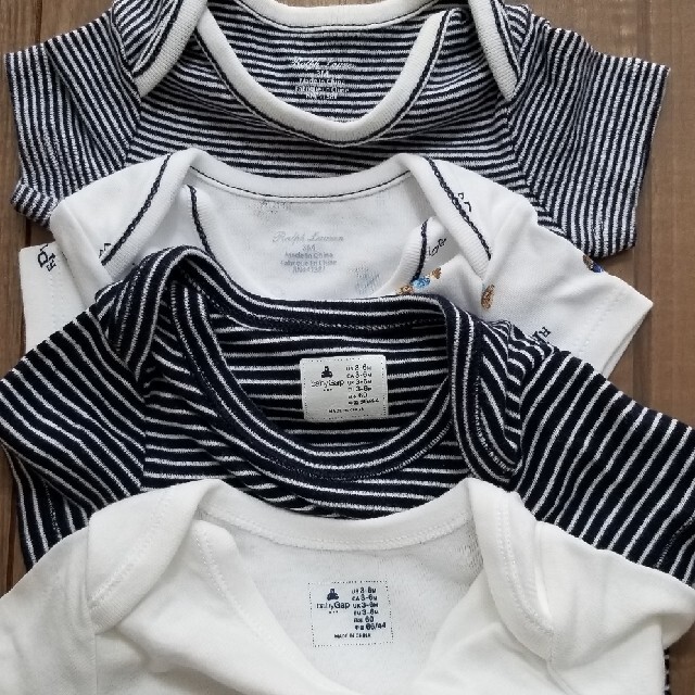 Ralph Lauren(ラルフローレン)のラルフローレン×Babygap ロンパース4枚セット キッズ/ベビー/マタニティのベビー服(~85cm)(ロンパース)の商品写真