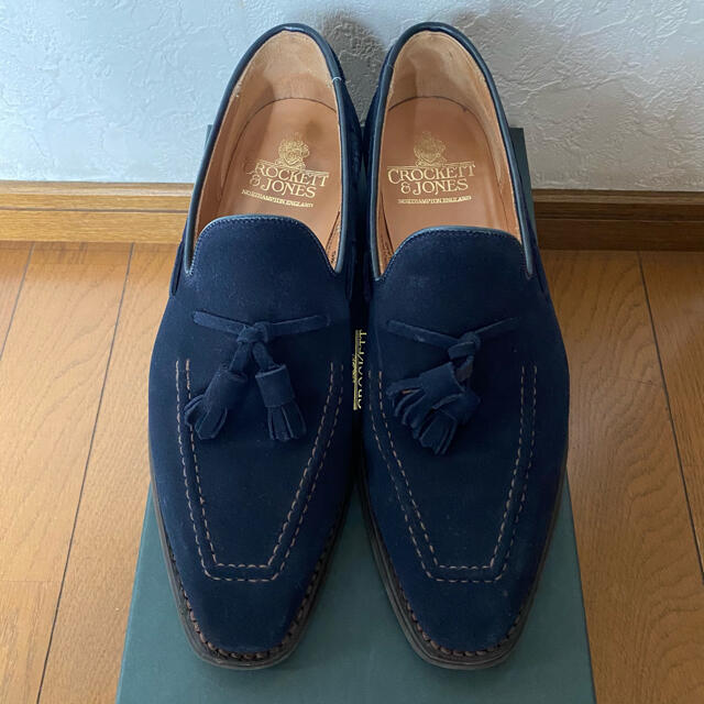 CROCKETT&JONES タッセルローファー ネイビー 24.5cm 卸売 www.gold