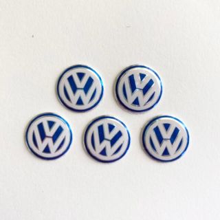 フォルクスワーゲン(Volkswagen)のVW フォルクスワーゲン　エンブレムステッカー　アルミステッカー　青　14㎜(車内アクセサリ)