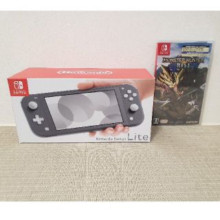 ニンテンドースイッチ(Nintendo Switch)のNintendo SwItch LITE グレー　モンスターハンターライズ(家庭用ゲーム機本体)