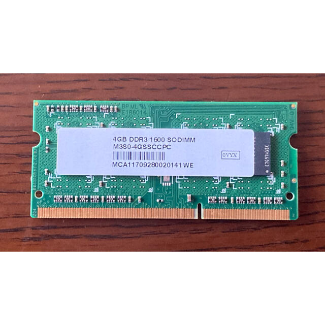 ELECOM(エレコム)のELECOM製ノートパソコン用メモリ4GB DDR3 1600 SODIMM スマホ/家電/カメラのPC/タブレット(PCパーツ)の商品写真