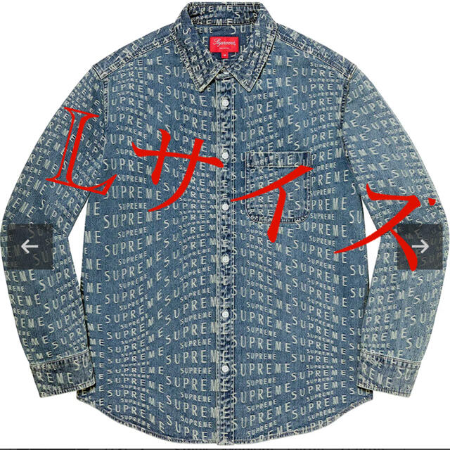 supreme warp jacquard logos denim shirt