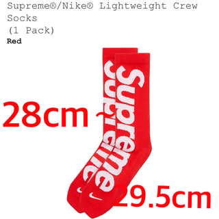 シュプリーム(Supreme)のSupreme®/Nike® Lightweight Crew SocksRed(ソックス)