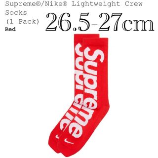 シュプリーム(Supreme)のシュプリーム ナイキ　ソックス レッド　26-27.5cm(ソックス)