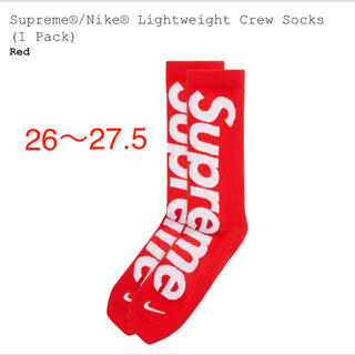 シュプリーム(Supreme)のSupreme Nike Lightweight Crew Socks  Red(ソックス)
