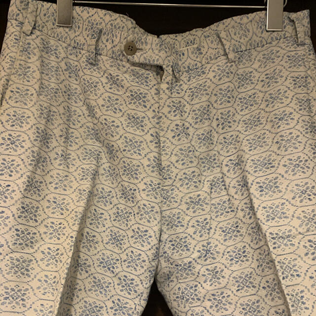 INCOTEX(インコテックス)のSAISONパンツスラックスボトムスリネンブルー春夏メンズ中古 メンズのパンツ(スラックス)の商品写真