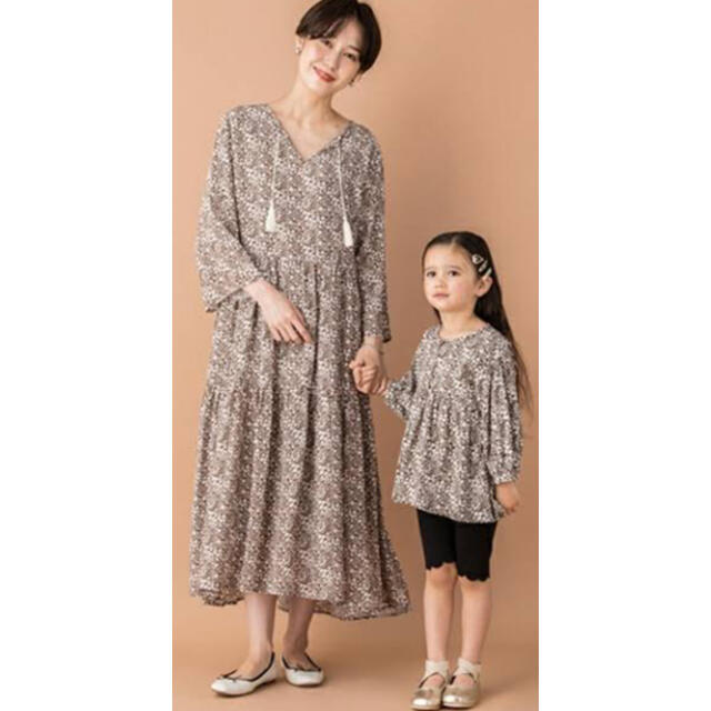 petit main(プティマイン)のpetit main  LIEN 親子リンク花柄ワンピース　 キッズ/ベビー/マタニティのキッズ服女の子用(90cm~)(ワンピース)の商品写真