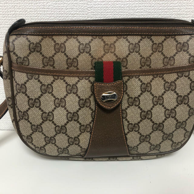 Gucci - 【オールドグッチ】GG柄 シェリーライン ショルダーバッグの+