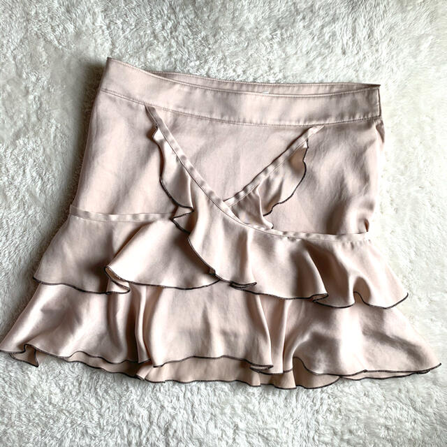 DOUBLE STANDARD CLOTHING(ダブルスタンダードクロージング)のダブルスタンダード フリル ミニスカート ピンク レディースのスカート(ミニスカート)の商品写真