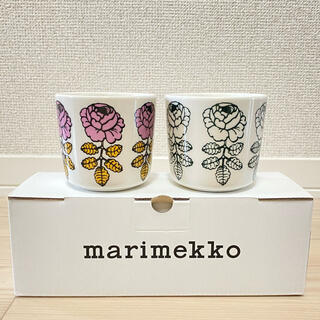 マリメッコ(marimekko)のマリメッコ　ヴィヒキルース　ピンク　ダークグリーン(食器)