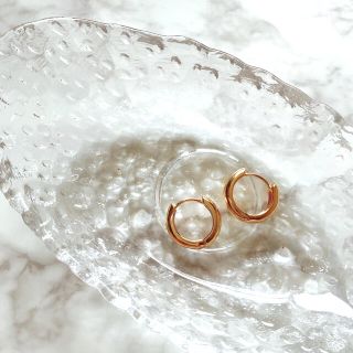 トゥデイフル(TODAYFUL)のワンタッチピアス　フープピアス　ゴールド　シンプル　(ピアス)