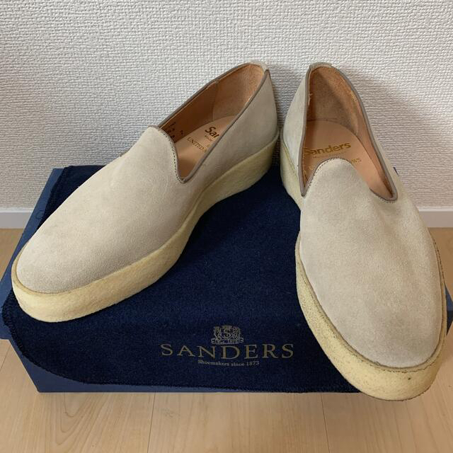 SANDERS/スウェードスリッポン/UK7/箱あり - ドレス/ビジネス