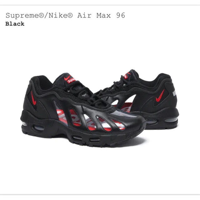 靴/シューズSupreme/Nike Air Max 96 ブラック