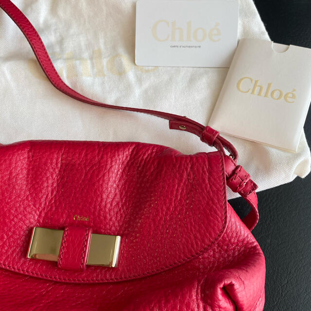 Chloe(クロエ)の【値下げ】クロエ　ショルダーバッグ　リリー　ピオニーレッド　ピンク色 レディースのバッグ(ショルダーバッグ)の商品写真