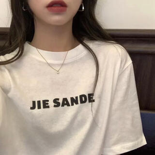 大人気⭐️JIE SANDE　オーバーサイズ　ロゴTシャツ　トップス⭐️ホワイト(Tシャツ(半袖/袖なし))