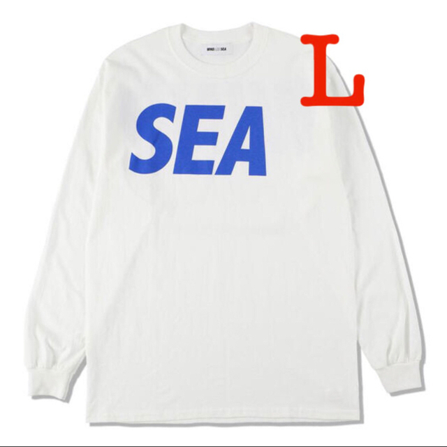 SEA L/S T-SHIRT White-Blue Wind And Sea - Tシャツ/カットソー(七分