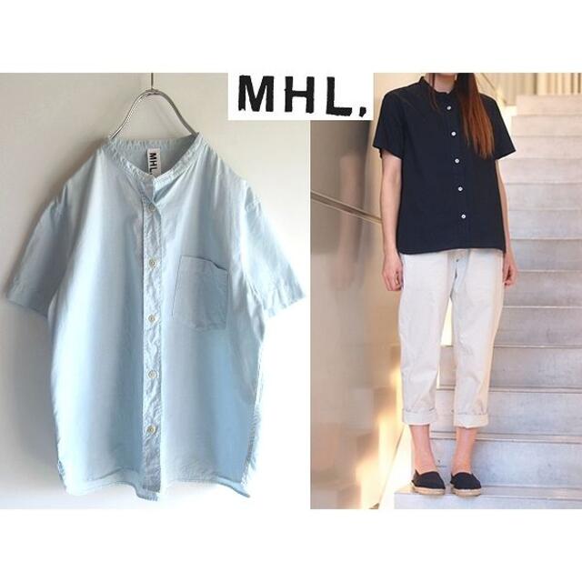 MARGARET HOWELL(マーガレットハウエル)のMHL. GARMENT DYE COTTON LINEN カラーレスシャツ 2 レディースのトップス(シャツ/ブラウス(半袖/袖なし))の商品写真