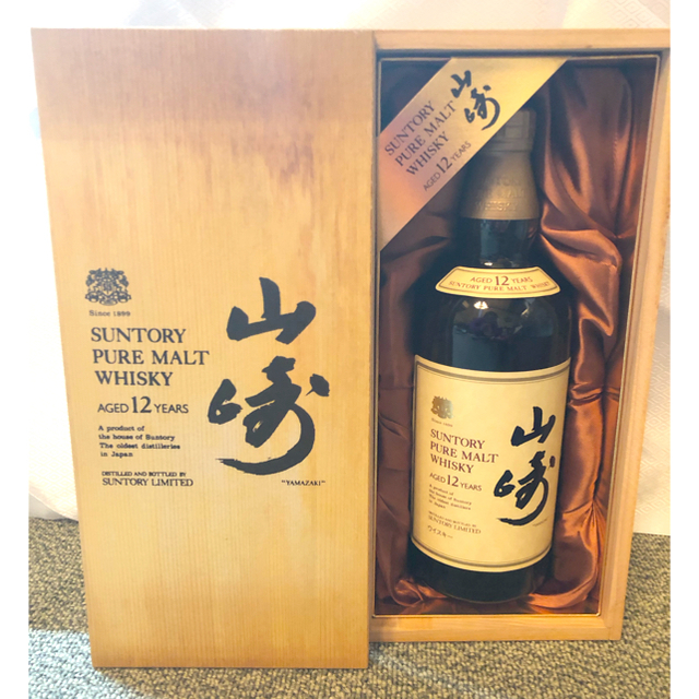 サントリー(サントリー)の新品　サントリー　山崎12年　ピュアモルトウイスキー　木箱　750ml 食品/飲料/酒の酒(ウイスキー)の商品写真