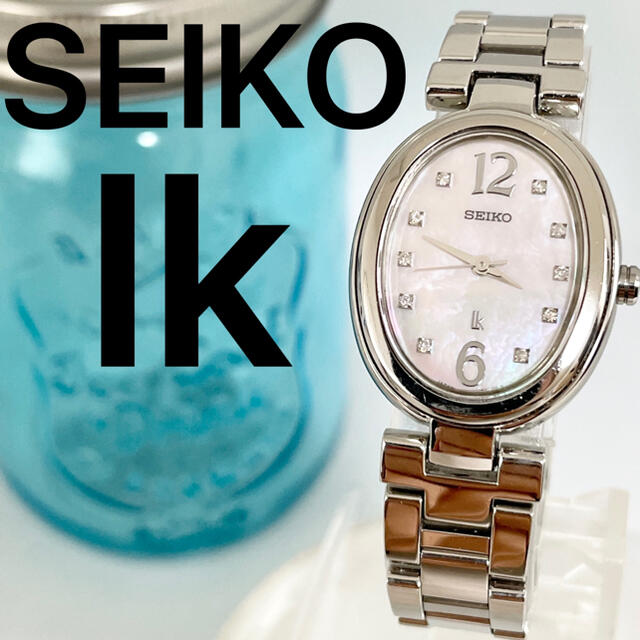 68 SEIKO ルキア時計　レディース腕時計　ホワイトシェル 10Pダイヤ