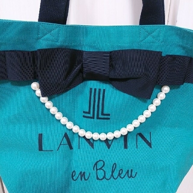 LANVIN en Bleu(ランバンオンブルー)のLANVIN en Bleu リボントートバッグ パール ランバンオンブルー レディースのバッグ(ショルダーバッグ)の商品写真