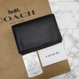 コーチ(COACH)のコーチ レザーカードケース 名刺入れ ブラック(名刺入れ/定期入れ)