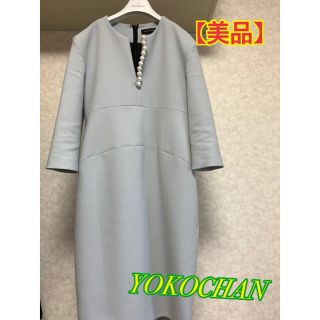 バーニーズニューヨーク(BARNEYS NEW YORK)の【26miiii様専用】YOKOCHAN ヨーコチャン　パールワンピース(ひざ丈ワンピース)