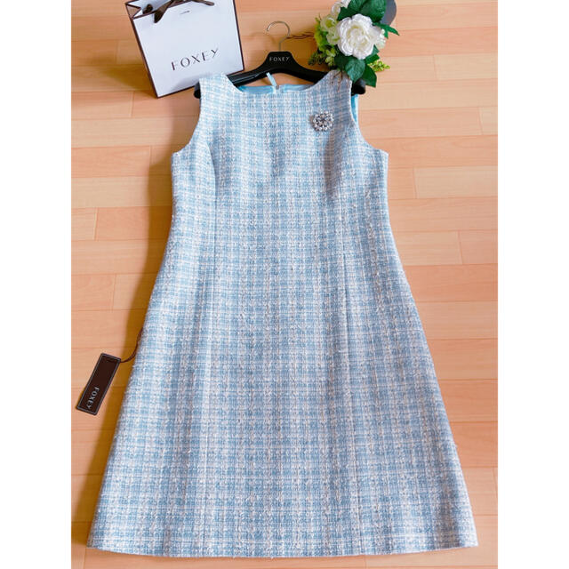 素敵な FOXEY - ブティックツイードワンピース Rene 新品 FOXEY ひざ丈
