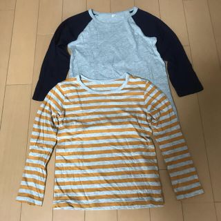 ムジルシリョウヒン(MUJI (無印良品))の無印　ロンＴ　長袖　キッズ   ２枚セット(Tシャツ/カットソー)