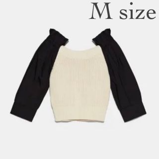 ザラ(ZARA)の◎新品未使用タグ付き◎ZARA ザラ コントラストディテール入りセーター M(ニット/セーター)