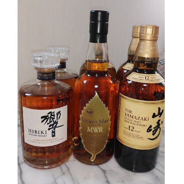 山崎12年3本、響2本、イチローズモルトミズナラ1本 - ウイスキー
