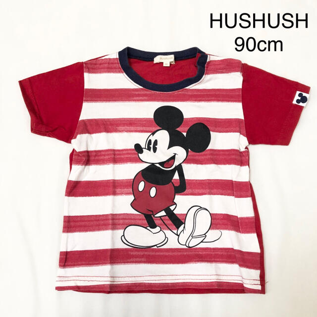 HusHush(ハッシュアッシュ)のHUSHUSH ディズニー Tシャツ 90cm ミッキー ボーダー   キッズ/ベビー/マタニティのキッズ服男の子用(90cm~)(Tシャツ/カットソー)の商品写真