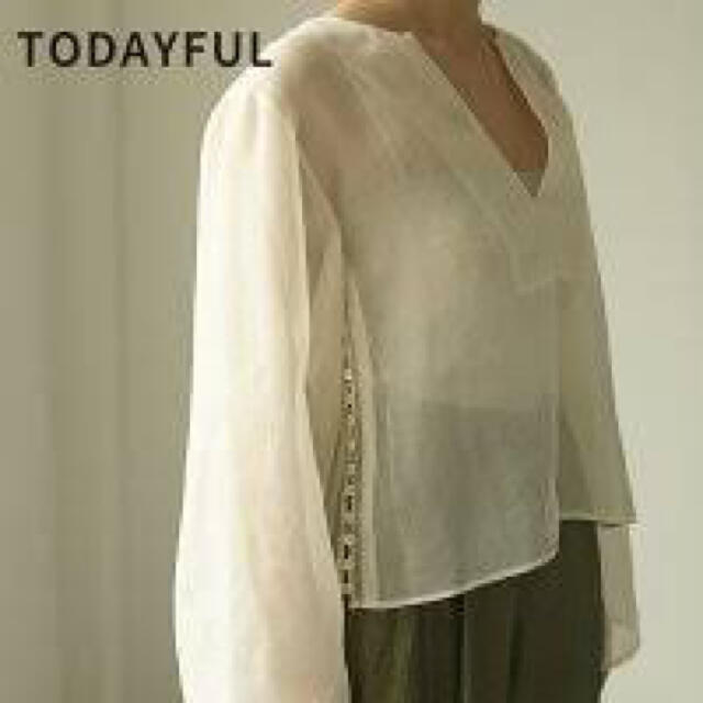 TODAYFUL(トゥデイフル)のtodayful organdy caftan blouse 貝殻ボタン レディースのトップス(シャツ/ブラウス(長袖/七分))の商品写真