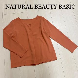 ナチュラルビューティーベーシック(NATURAL BEAUTY BASIC)のNATURAL BEAUTY BASIC  サーモンピンク　カットソー (カットソー(長袖/七分))