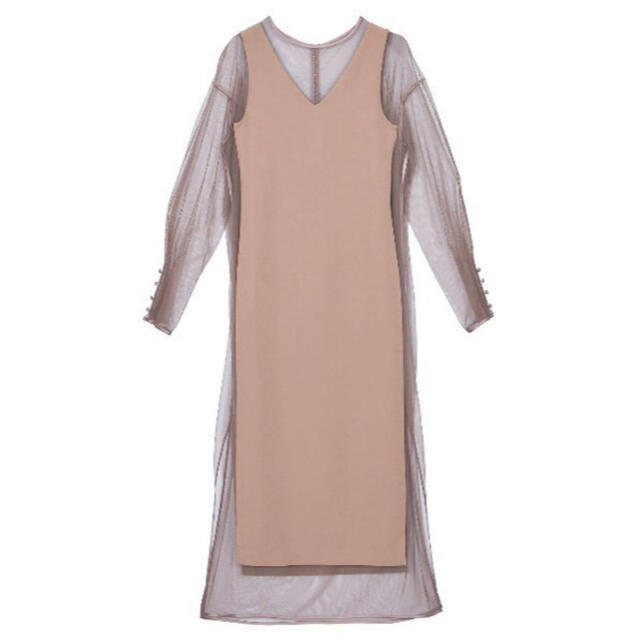 AmeriVINTAGE☆新品未使用TULLE DOCKING DRESSピンク 【SALE/10%OFF