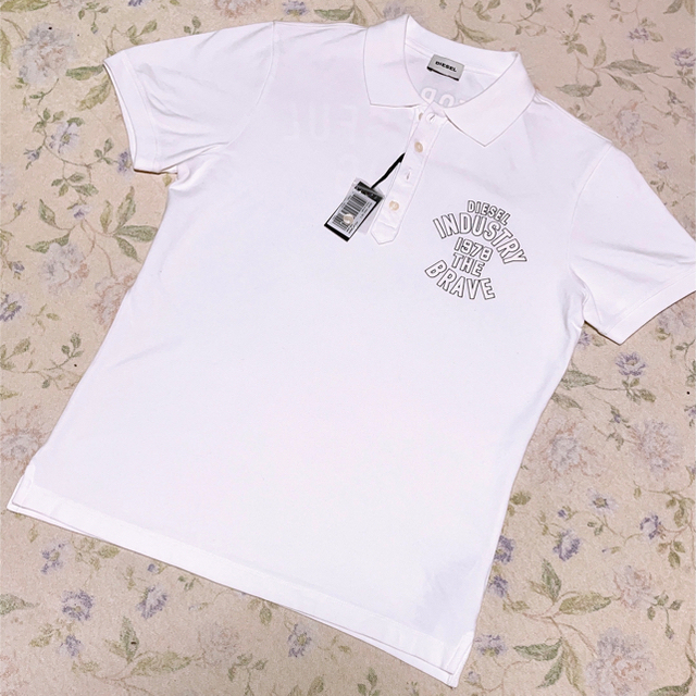 DIESEL(ディーゼル)の【新品タグ付き】DIESEL 半袖 ポロシャツ ホワイト S メンズのトップス(ポロシャツ)の商品写真