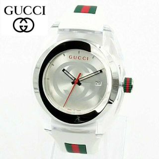 グッチ(Gucci)の新品・大人気！GUCCI WATCH SYNCグッチ腕時計ホワイト☆ユニセックス(ラバーベルト)