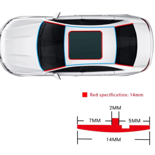 【新品】フロントガラス静音化　遮音モール　ウェザーストリップ　風切り音防止 自動車/バイクの自動車(車内アクセサリ)の商品写真