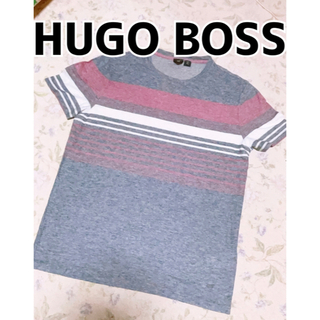 ヒューゴボス(HUGO BOSS)のHUGO BOSS 半袖　Tシャツ M メンズ　グレー　ホワイト　レッド(Tシャツ/カットソー(半袖/袖なし))