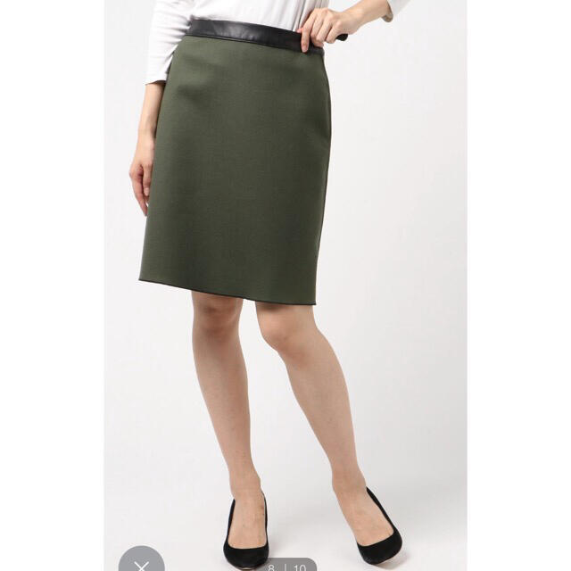 ESTNATION(エストネーション)のESTNATION  新品 エコレザー×ウールリバーシブル スカート レディースのスカート(ひざ丈スカート)の商品写真