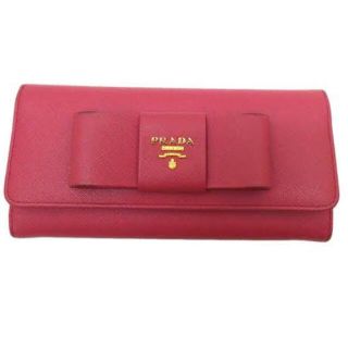 プラダ(PRADA)のPRADA　 サフィアーノ　リボン付長財布(長財布)