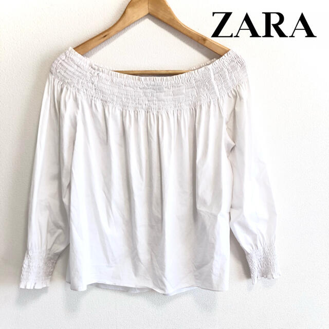 ZARA(ザラ)の【人気 春服】☆ZARA BASIC☆ シャツ ブラウス カットソー 白 〈L〉 レディースのトップス(シャツ/ブラウス(長袖/七分))の商品写真