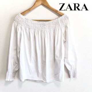 ザラ(ZARA)の【人気 春服】☆ZARA BASIC☆ シャツ ブラウス カットソー 白 〈L〉(シャツ/ブラウス(長袖/七分))