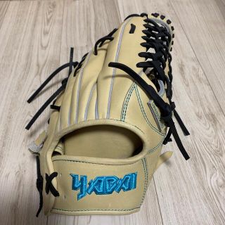 ミズノ(MIZUNO)の硬式グローブ (軟式可能)外野手用901-1275型 ブロンド×ブラックレース(グローブ)