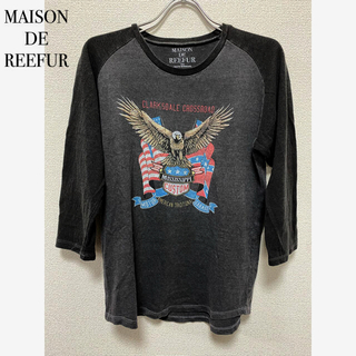 メゾンドリーファー(Maison de Reefur)の美品 MAISON DE REEFUR ロングTシャツ 黒 グレー(シャツ/ブラウス(長袖/七分))