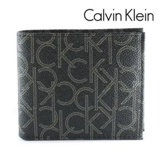 カルバンクライン(Calvin Klein)の新品 カルバンクライン 二つ折り財布 モノグラム ブラック レザー 79463(折り財布)