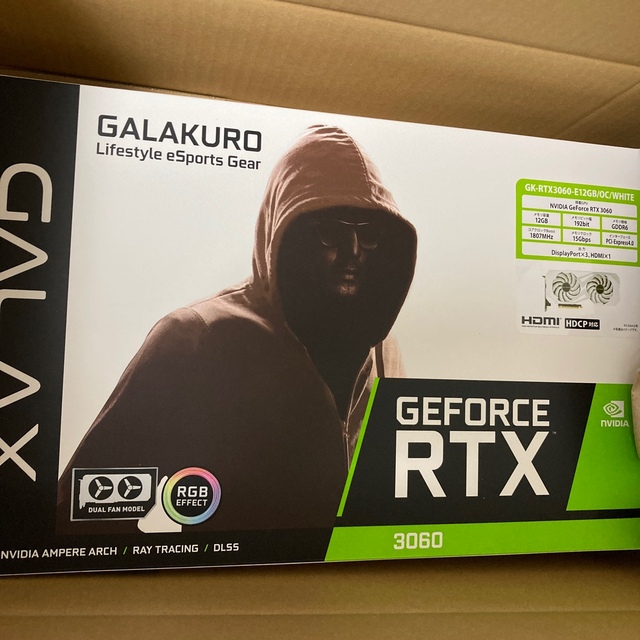 玄人志向 GeForce GK-RTX3060-E12GB/OC/WHITE