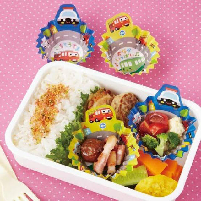 幼稚園 遠足 お弁当 抗菌 Ag おかず カップ 丸型 はたらく のりもの  インテリア/住まい/日用品のキッチン/食器(弁当用品)の商品写真