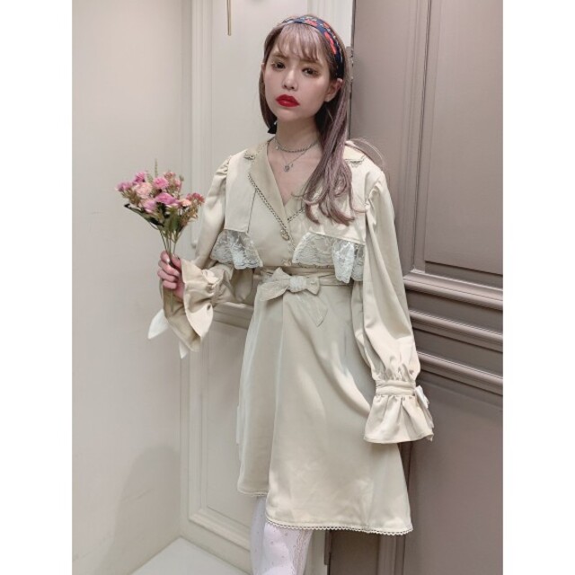 swankiss HS lace trench O/P サックス タグ付き